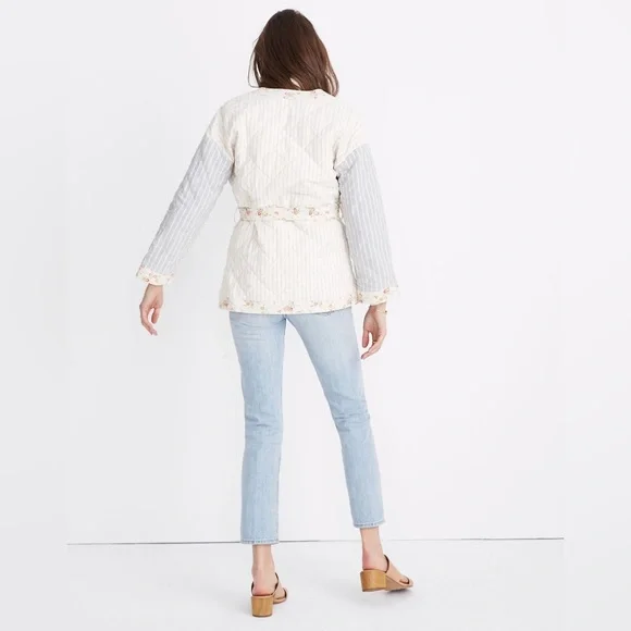 Madewell X The New Denim Project quilted patchwork wrap jacket, size XS - Picture 3 of 12